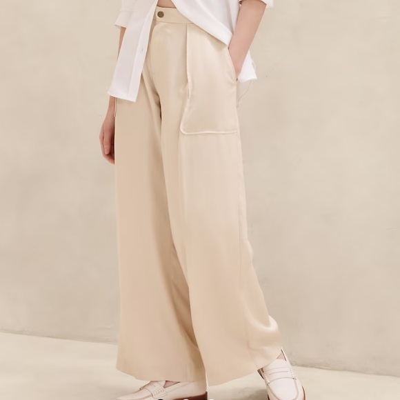NWT Banana Republic Tencel super soft wide leg beige pants